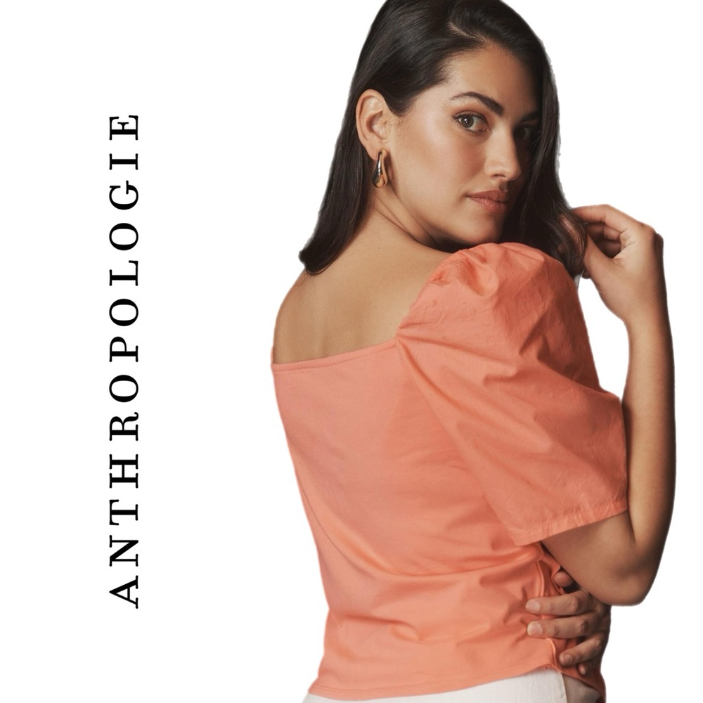 Anthropologie Puff-Sleeve Wrap Top